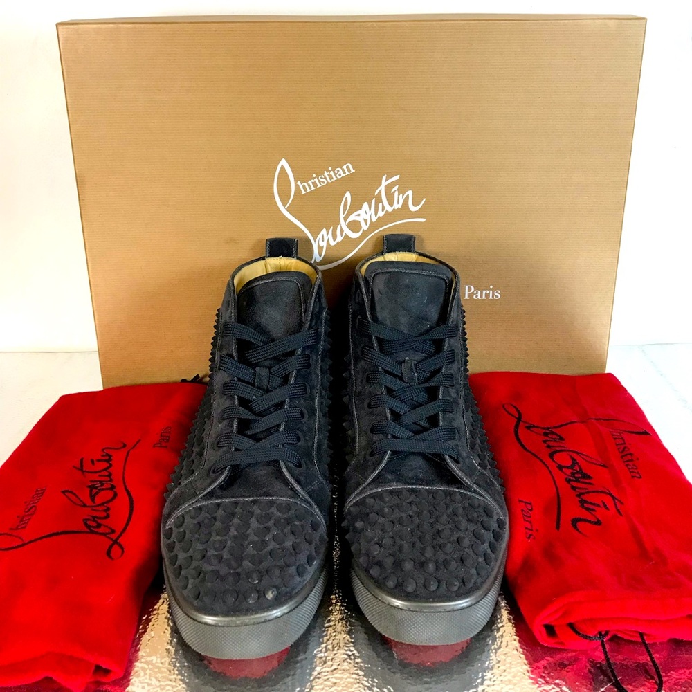 Men’s Black Suede Christian Louboutin Sneaker 9.5